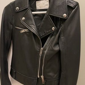 Leather biker jacket